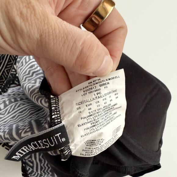 [Miraclesuit] Black Gray Tulum Treasures Siren One-Piece Underwire Swimsuit 10 - Picture 12 of 12